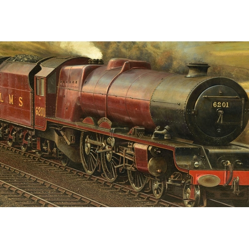 202 - GERALD BROOM (BRITISH 1944) 'LMS 6201 PRINCESS ELIZABETH',  a depiction of the Princess Royal class ... 