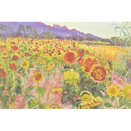 211 - FREDERICK GORE RA (BRITISH 1913-2009) 'SUNFLOWERS', a signed limited edition lithographic print, dep... 