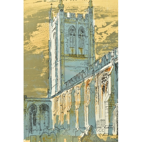 220 - JOHN PIPER (BRITISH 1903-1992) 'LONG MELFORD CHURCH', a limited edition lithographic print, signed a... 