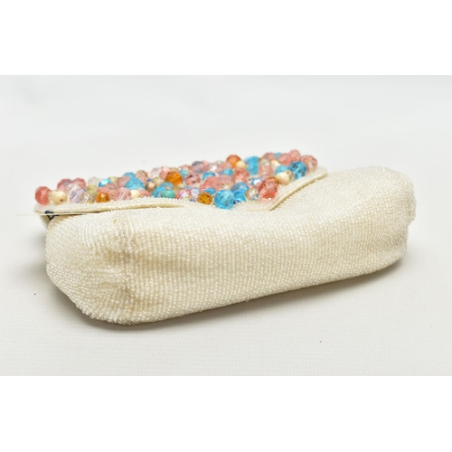 97 - DUKE AND DUCHESS OF WINDSOR INTEREST, a Bergdorf Goodman coloured and white beaded pochette, the two... 