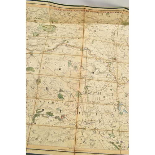 184 - A SMALL QUANTITY OF CLOTH BACKED MAPS, comprising Map of the County of Stafford, published by E. Gre... 