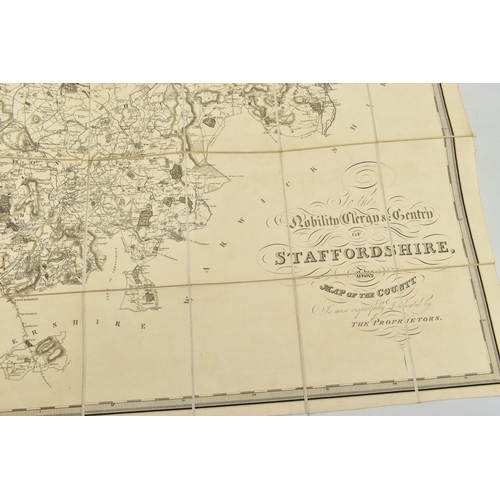 184 - A SMALL QUANTITY OF CLOTH BACKED MAPS, comprising Map of the County of Stafford, published by E. Gre... 