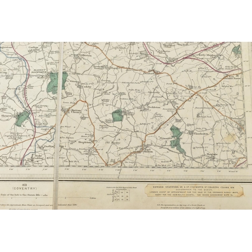 184 - A SMALL QUANTITY OF CLOTH BACKED MAPS, comprising Map of the County of Stafford, published by E. Gre... 