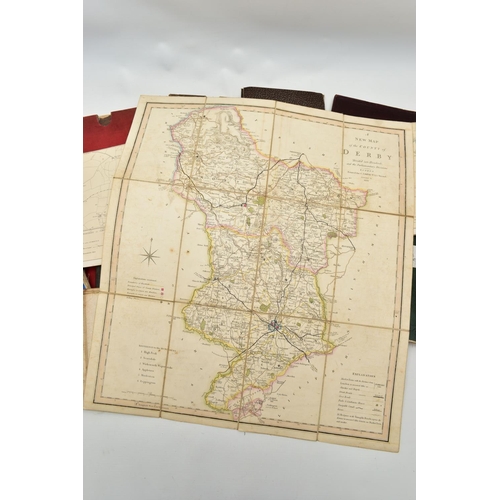 184 - A SMALL QUANTITY OF CLOTH BACKED MAPS, comprising Map of the County of Stafford, published by E. Gre... 