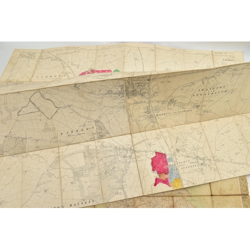 184 - A SMALL QUANTITY OF CLOTH BACKED MAPS, comprising Map of the County of Stafford, published by E. Gre... 