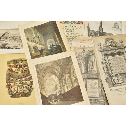 190 - A QUANTITY OF 18TH AND 19TH CENTURY ENGRAVING PRINTS ETC, mostly taken from disbound atlases and boo... 