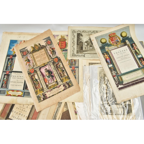 190 - A QUANTITY OF 18TH AND 19TH CENTURY ENGRAVING PRINTS ETC, mostly taken from disbound atlases and boo... 