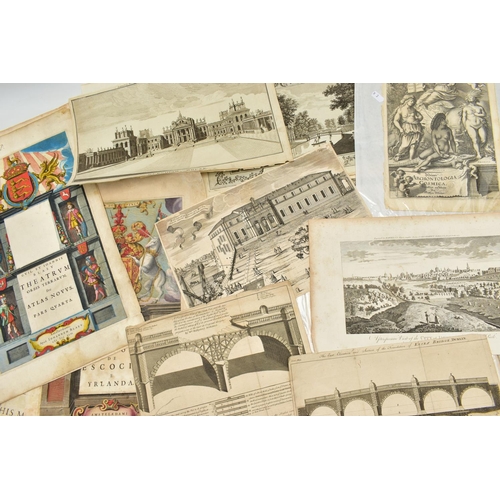 190 - A QUANTITY OF 18TH AND 19TH CENTURY ENGRAVING PRINTS ETC, mostly taken from disbound atlases and boo... 