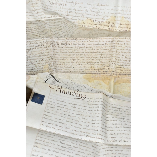 192 - INDENTURES, a collection of approximately 180-190 legal documents and/or letters dating from 1703 - ... 