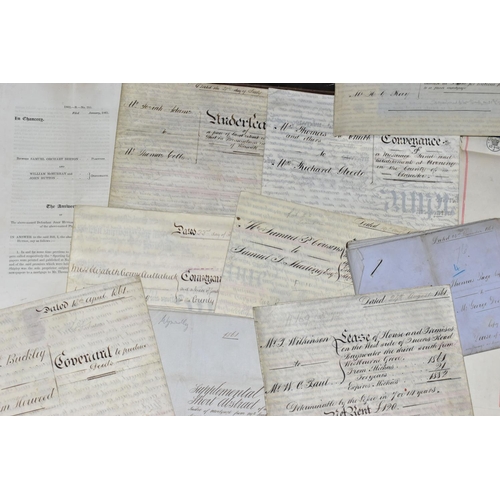 193 - INDENTURES, a collection of approximately 220-230  legal documents and/or letters dating from 1860 -... 