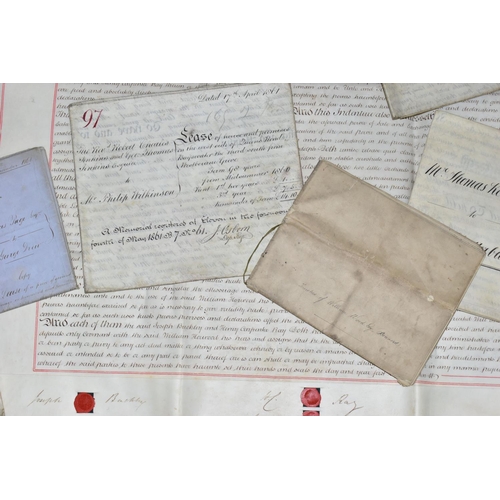 193 - INDENTURES, a collection of approximately 220-230  legal documents and/or letters dating from 1860 -... 