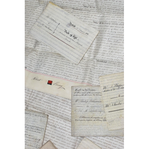 193 - INDENTURES, a collection of approximately 220-230  legal documents and/or letters dating from 1860 -... 