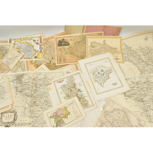 194 - A BOX OF LOOSE 18th, 19th AND EARLY 20th Century BRITISH ISLES MAPS, mostly taken from disbound atla... 