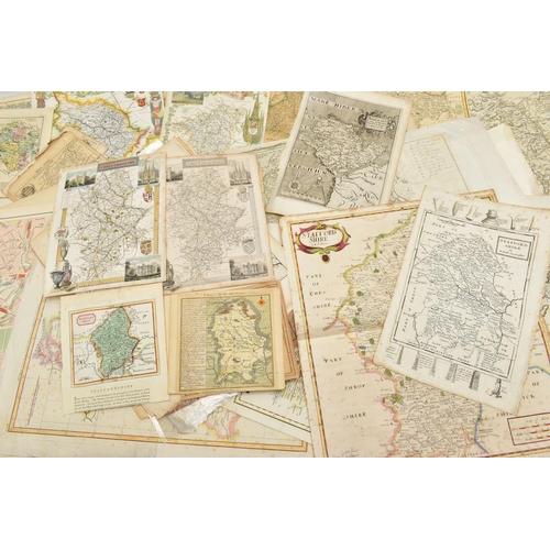 194 - A BOX OF LOOSE 18th, 19th AND EARLY 20th Century BRITISH ISLES MAPS, mostly taken from disbound atla... 