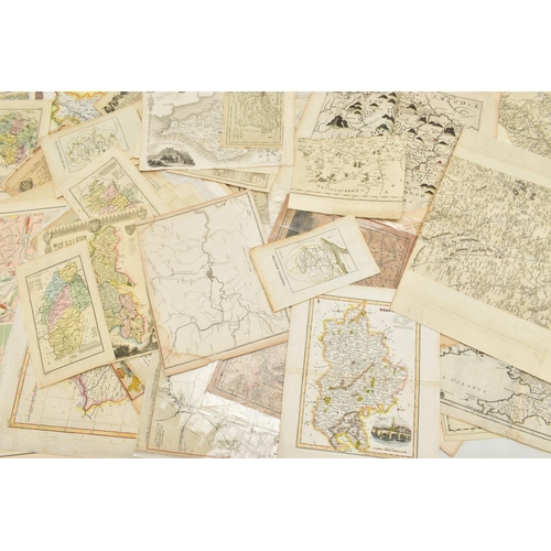 194 - A BOX OF LOOSE 18th, 19th AND EARLY 20th Century BRITISH ISLES MAPS, mostly taken from disbound atla... 