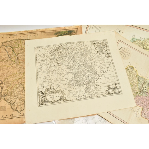 195 - A SMALL QUANTITY OF LOOSE 18th,19th and 20th CENTURY BRITISH ISLES MAPS, mostly taken from disbound ... 