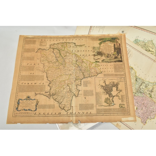 195 - A SMALL QUANTITY OF LOOSE 18th,19th and 20th CENTURY BRITISH ISLES MAPS, mostly taken from disbound ... 