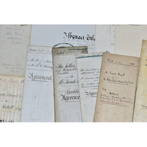 196 - INDENTURES, a collection of approximately 240-250  legal documents and/or letters dating from 1890 -... 