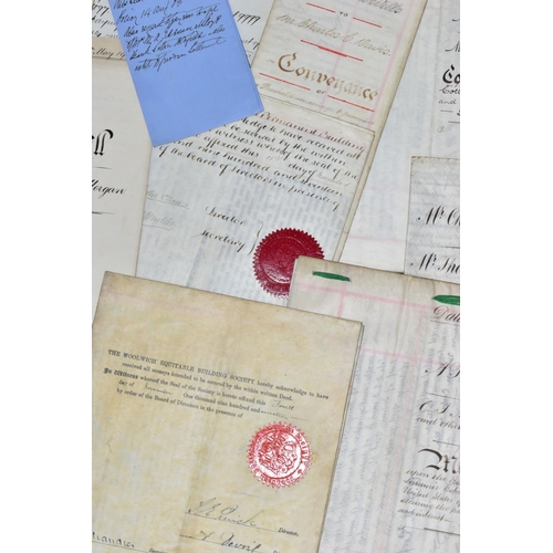 196 - INDENTURES, a collection of approximately 240-250  legal documents and/or letters dating from 1890 -... 