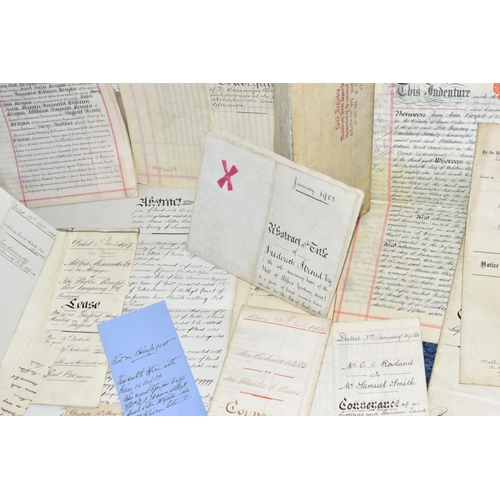 196 - INDENTURES, a collection of approximately 240-250  legal documents and/or letters dating from 1890 -... 