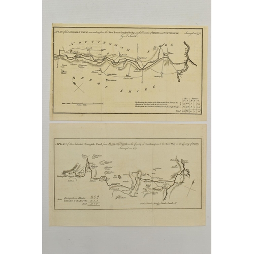 198 - SIX 18TH CENTURY MAPS DESCRIBING CANALS AND RIVERS, comprising 'A plan of the River Salwarp and of t... 