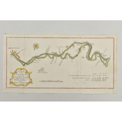 198 - SIX 18TH CENTURY MAPS DESCRIBING CANALS AND RIVERS, comprising 'A plan of the River Salwarp and of t... 