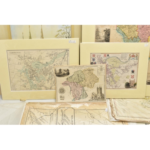 200 - A BOX OF 19TH AND 20TH CENTURY MAPS AND BOOKS ETC, to include a leather bound Brookes's Gazetteer wi... 