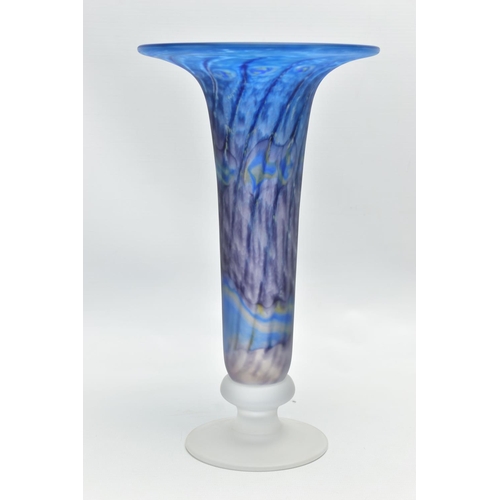 105 - MARTIN ANDREWS (BRITISH CONTEMPORARY) A HAZE SERIES FROSTED VASE, the body being of tapering cylindr... 