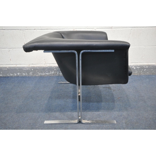 240 - GEOFFREY D. HARCOURT FOR ARTIFORT, A MID CENTURY MODEL 042 LOUNGE CHAIR, with black leatherette fabr... 