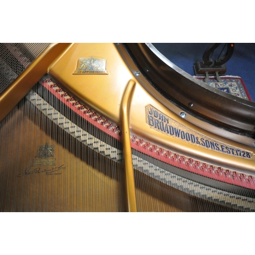 243 - A JOHN BROADWOOD & SONS MAHOGANY 5FT  BABY GRAND PIANO, serial number 250794, ivory keys, on square ... 