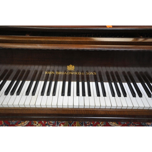 243 - A JOHN BROADWOOD & SONS MAHOGANY 5FT  BABY GRAND PIANO, serial number 250794, ivory keys, on square ... 