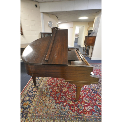 243 - A JOHN BROADWOOD & SONS MAHOGANY 5FT  BABY GRAND PIANO, serial number 250794, ivory keys, on square ... 