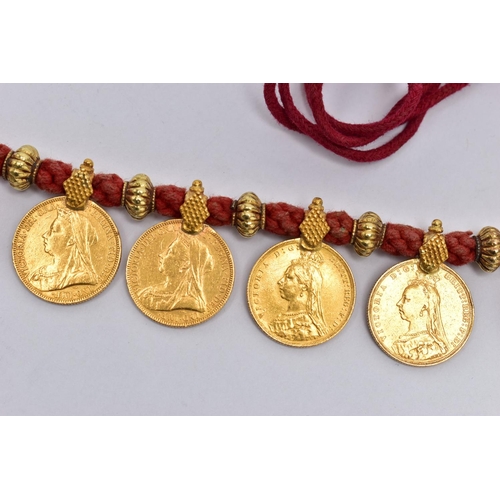 24 - A SOVEREIGN COIN NECKLACE, designed as a series of twenty one full sovereign coins, each sovereign m... 