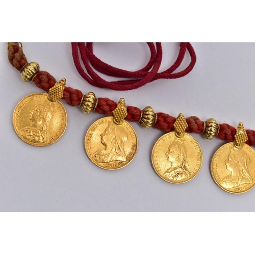 24 - A SOVEREIGN COIN NECKLACE, designed as a series of twenty one full sovereign coins, each sovereign m... 