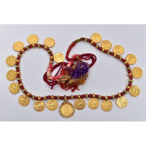 24 - A SOVEREIGN COIN NECKLACE, designed as a series of twenty one full sovereign coins, each sovereign m... 