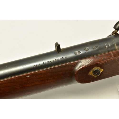 324 - AN ANTIQUE 11 BORE 3 BAND PERCUSSION SMOOTH BORE MUSKET BASED ON THE DESIGN OF THE P53 ENFIELD RIFLE... 