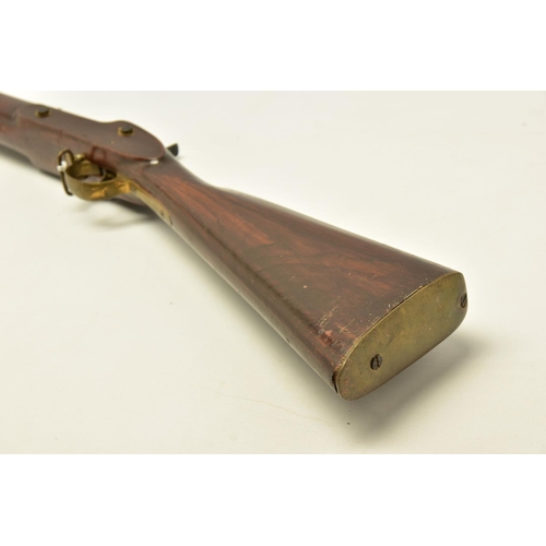 324 - AN ANTIQUE 11 BORE 3 BAND PERCUSSION SMOOTH BORE MUSKET BASED ON THE DESIGN OF THE P53 ENFIELD RIFLE... 