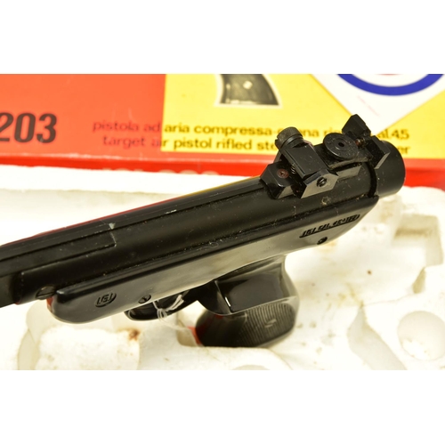 337 - .177   IGI MODEL 203 AIR PISTOL made in Italy, serial number 012279, complete with its original box ... 