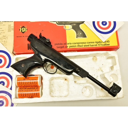 337 - .177   IGI MODEL 203 AIR PISTOL made in Italy, serial number 012279, complete with its original box ... 