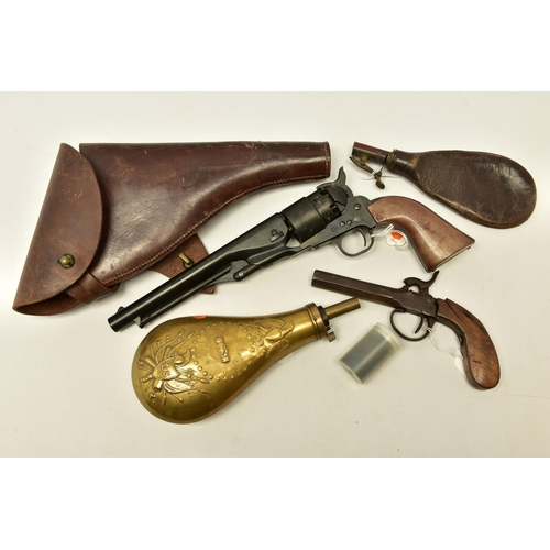 344 - A LEATHER HOLSTER FOR A .455   WEBLEY & SCOTT REVOLVER stamped R.W. STIBY 1917, together with an ant... 