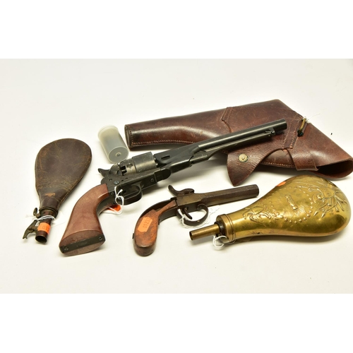 344 - A LEATHER HOLSTER FOR A .455   WEBLEY & SCOTT REVOLVER stamped R.W. STIBY 1917, together with an ant... 