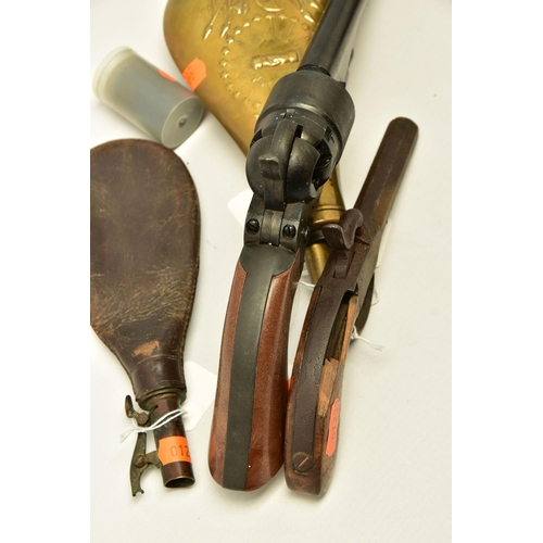 344 - A LEATHER HOLSTER FOR A .455   WEBLEY & SCOTT REVOLVER stamped R.W. STIBY 1917, together with an ant... 