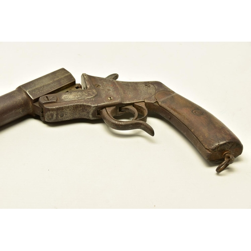 347 - A 27MM HEBEL GERMAN WWI FLARE/SIGNAL PISTOL, in correct working order, the metal work has lost all i... 