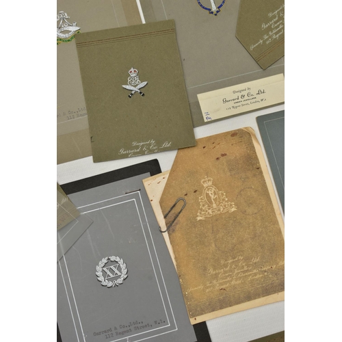 37 - A COLLECTION OF 'GARRARD & CO LTD' EARLY TO MID 20TH CENTURY GOUACHE JEWELLERY DESIGN ILLUSTRATIONS,... 