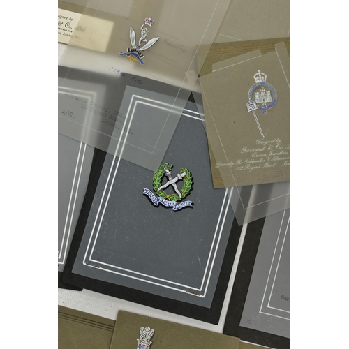 37 - A COLLECTION OF 'GARRARD & CO LTD' EARLY TO MID 20TH CENTURY GOUACHE JEWELLERY DESIGN ILLUSTRATIONS,... 