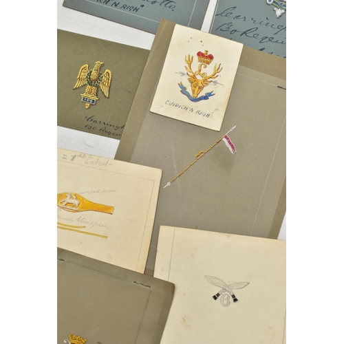 39 - A LARGE COLLECTION OF 'CARRINGTON & CO MILITARY SILVERSMITHS' EARLY TO MID 20TH CENTURY GOUACHE JEWE... 