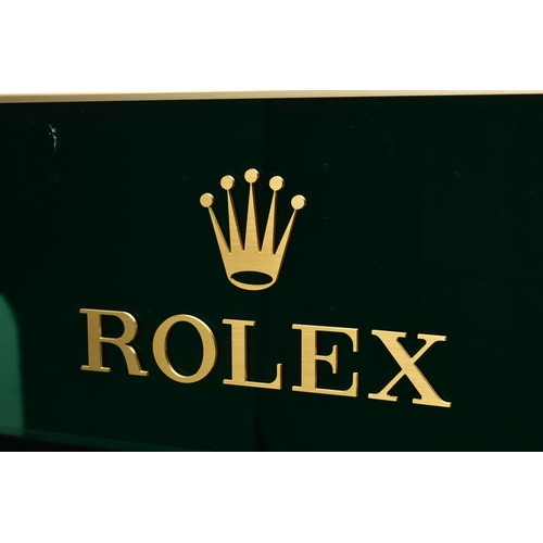 42 - A LARGE ROLEX SHOP WINDOW DISPLAY STAND WITH SLIDING MECHANISM, the central removable panel depictin... 