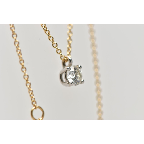 6 - AN 18CT YELLOW AND WHITE GOLD TIFFANY & CO DIAMOND PENDANT NECKLACE, set with a round brilliant cut ... 