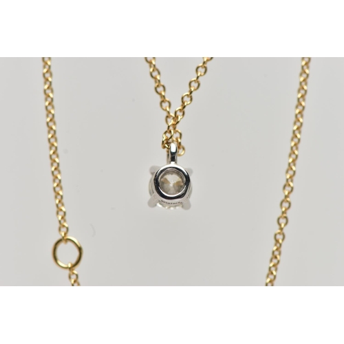 6 - AN 18CT YELLOW AND WHITE GOLD TIFFANY & CO DIAMOND PENDANT NECKLACE, set with a round brilliant cut ... 