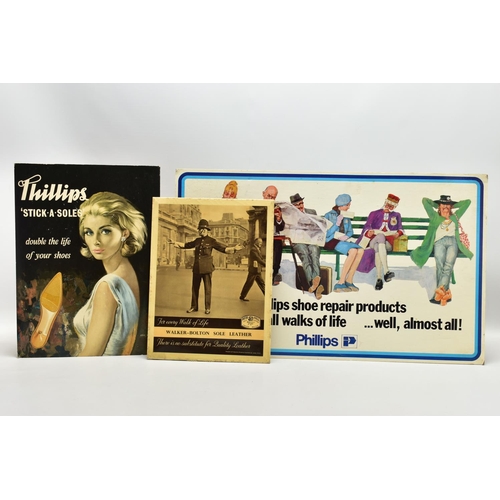 137 - ADVERTISING INTEREST, a collection of twenty five advertising boards /display cards relating to shoe... 